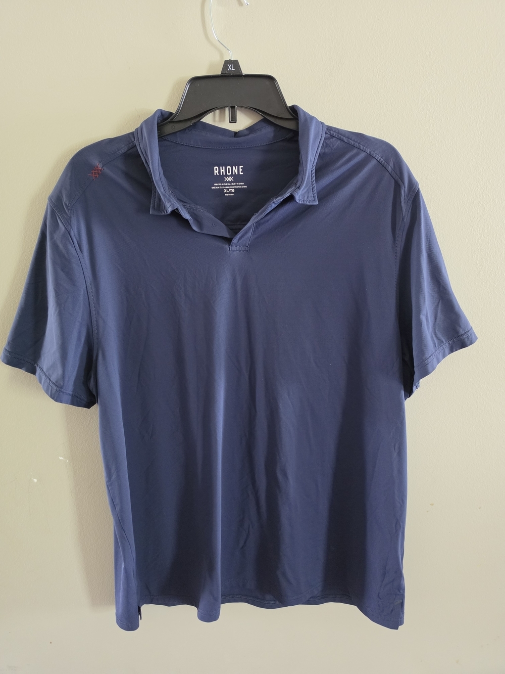 Rhone Men’s XL Performance Polo Shirt Blue Stretch Athletic Golf Athleisure